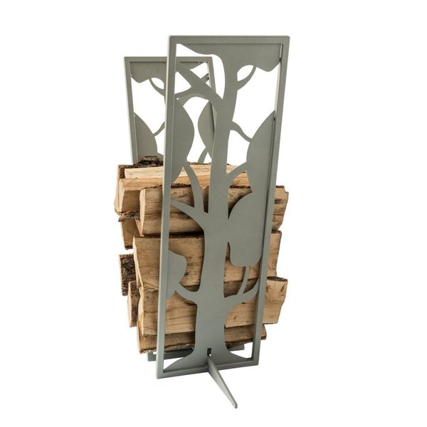 Curonian Tree Firewood Rack Silver & Grey31.5 x 10 x 20 in. LRTreeS